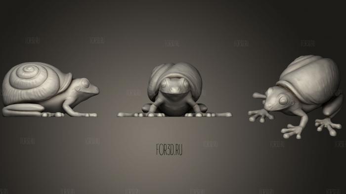 Frog + Snail stl model for CNC